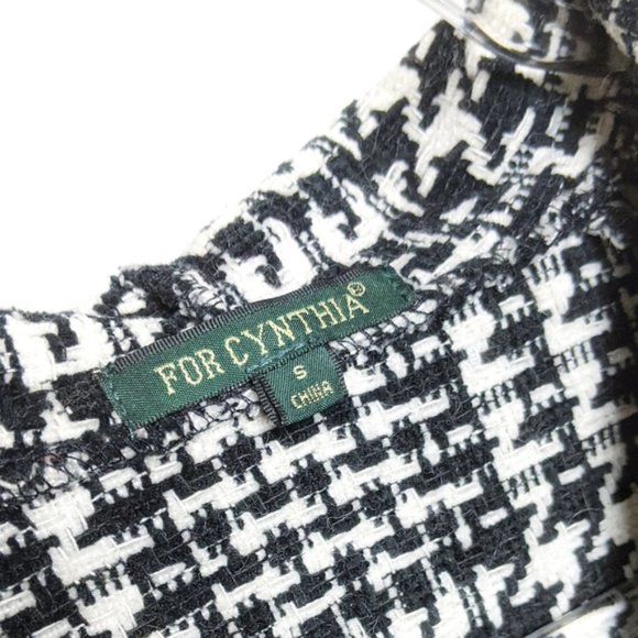 Houndstooth Knit Fringe Swing Jacket - Picture 3 of 5